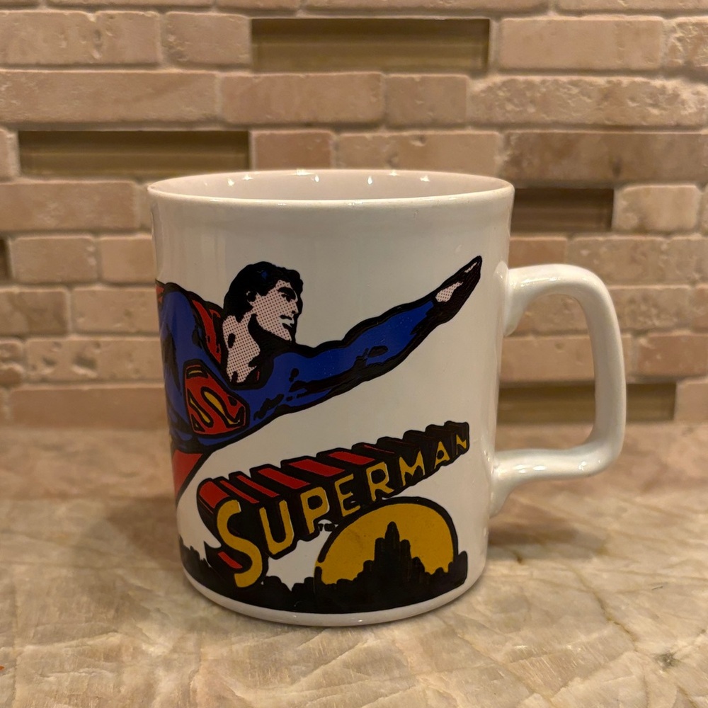 VINTAGE Superman Kiln Craft Comic Ceramic Coffee Mug VGUC